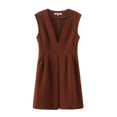 复古英伦羊毛收腰连衣裙