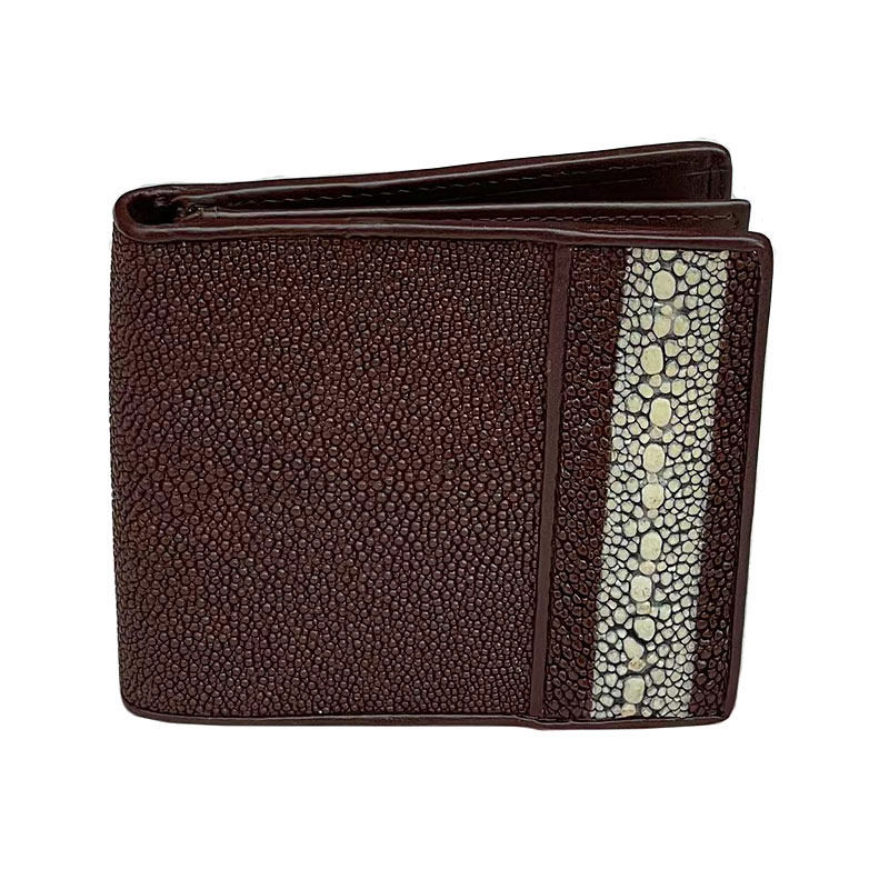 男士时尚咖啡色珍珠鱼皮钱包卡套
