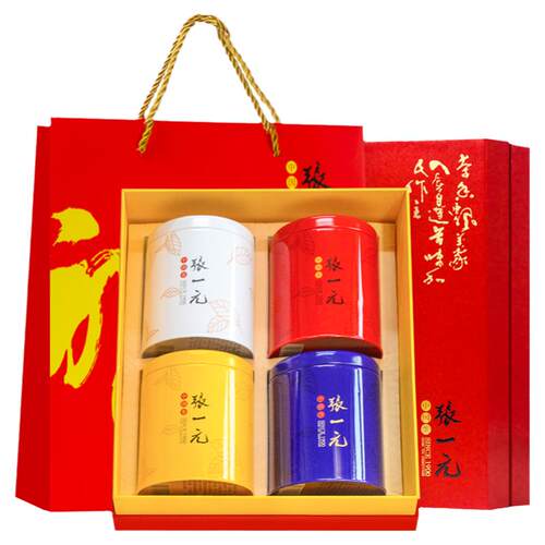 张一元茶叶四大名茶中国元素茉莉花茶铁观音滇红组合高档礼盒300g