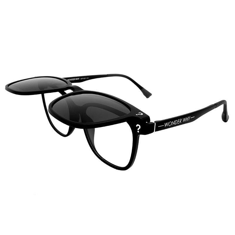 问号眼镜偏光磁吸翻盖多功能眼镜