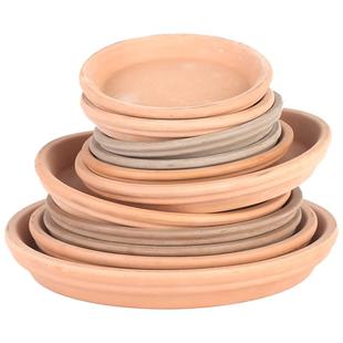 虹越帝罗马圆型陶土花盆托盘白陶红陶防漏水土浇水无忧陶盆底托