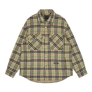 [男女同款]G家男装格纹夹克秋冬厚实双面羊毛呢工装翻领外套1519G