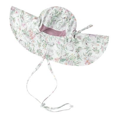 嫚熙儿童夏季户外双面防晒帽大帽檐宝宝遮阳帽防紫外线太阳帽