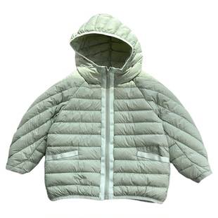 110-140码 韩版宽袖~90绒轻薄羽绒服 男童女童秋冬连帽鸭绒外套