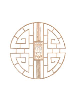 东阳木雕仿古实木挂件灯罩圆窗