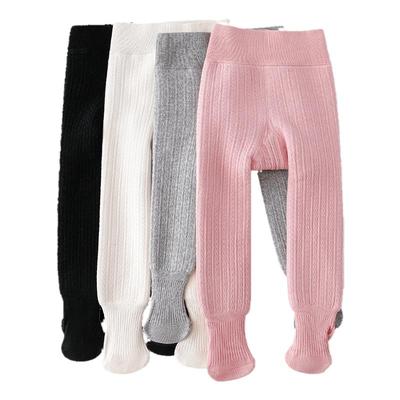 婴儿连裤袜秋冬纯棉宝宝打底裤女童加厚白色加绒儿童女宝冬季裤袜
