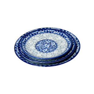 正品圆形釉下彩菜盘兰花浅圆盘家用平盘牡丹碟子中餐盘盘子