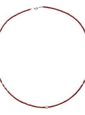 天然南红玛瑙蜜蜡转运珠锁骨项链