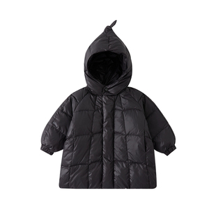 女童羽绒服白鸭绒爆款2025新款儿童高充绒量轻薄内胆中长款外套韩