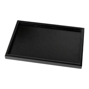 黑色圆形木质托盘家用轻奢高档长方形面包餐盘摆放盘放茶杯展示盘