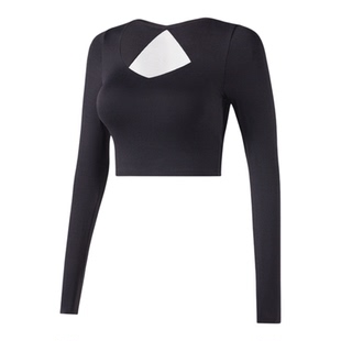 瑜伽长袖女秋冬美背网纱透气普拉提训练服套装跑步运动上衣健身衣