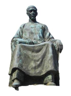 校园文化思想家梁启超名人物坐像玻璃钢仿铜雕塑户外广场大型摆件