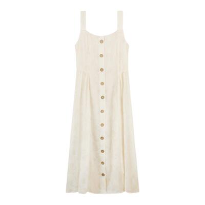 气质提花女吊带连衣裙