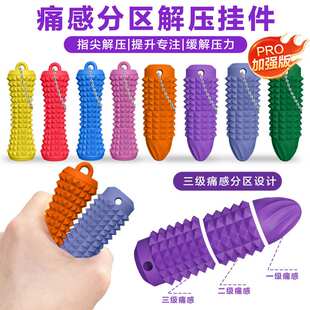 SpikyGrippieStimKeychain痛感解压玩具指尖硅胶减压按摩感官
