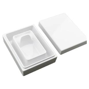 启明文房回字水墨砚台白色仿陶瓷不干墨带盖书法专用专业款火锅砚