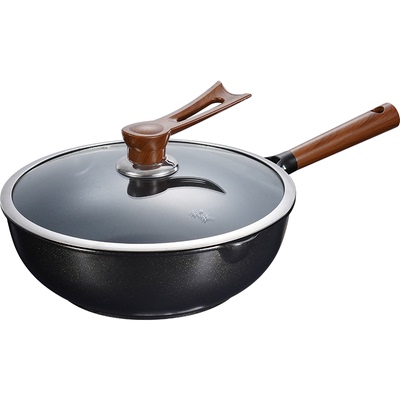 三四钢超轻不粘锅家用炒锅钛平底