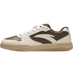 安踏男鞋脉冲板鞋男款2025新款冬季正品低帮复古皮面防水运动鞋男