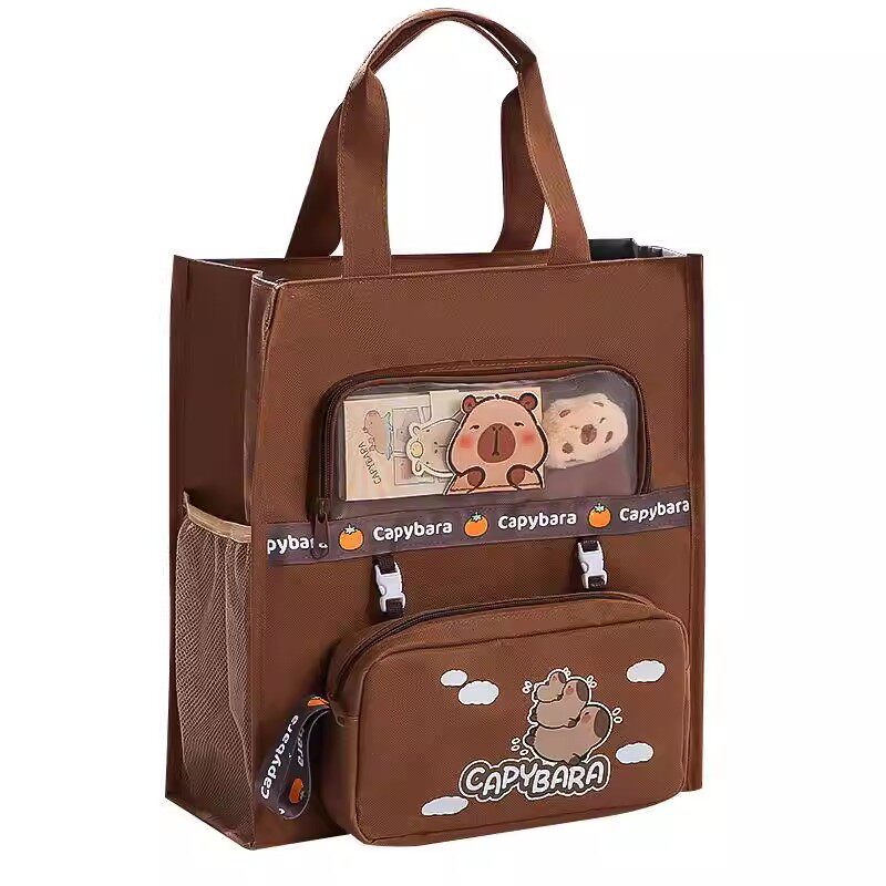 雅兰仕补习袋新款拎书袋手提大容量学生课外专用加厚书包儿童美术袋男女孩兴趣班学习作业试卷收纳帆布装书袋