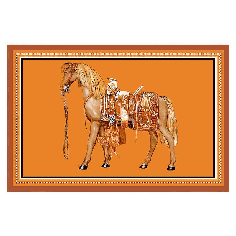 新款潮牌网红橙色大马美式轻奢高级地毯客厅卧室满铺垫茶几地毯垫