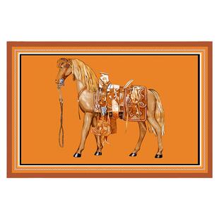 新款潮牌网红橙色大马美式轻奢高级地毯客厅卧室满铺垫茶几地毯垫