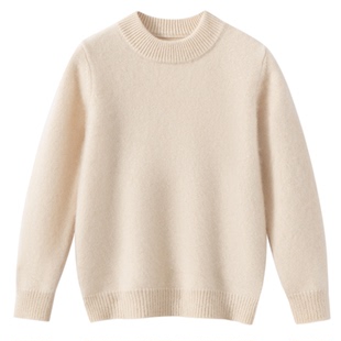 半高领儿童羊毛衫加厚男女童针织秋冬纯羊毛绒宝宝打底衫内搭毛衣