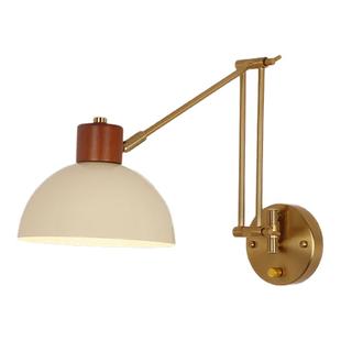 奶油风卧室床头阅读壁灯创意简约书房学习折叠伸缩长旋转摇臂壁灯