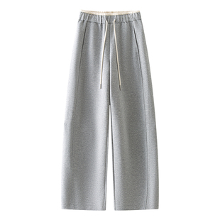 当季流行休闲阔腿裤女2026春夏季新款高腰宽松垂感百搭运动弯月裤