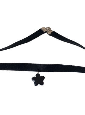 choker四叶草日韩风短款黑色项圈