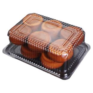 一次性塑料长方形西点盒烘焙蛋糕盒透明盒吸塑盒点心包装食品盒子