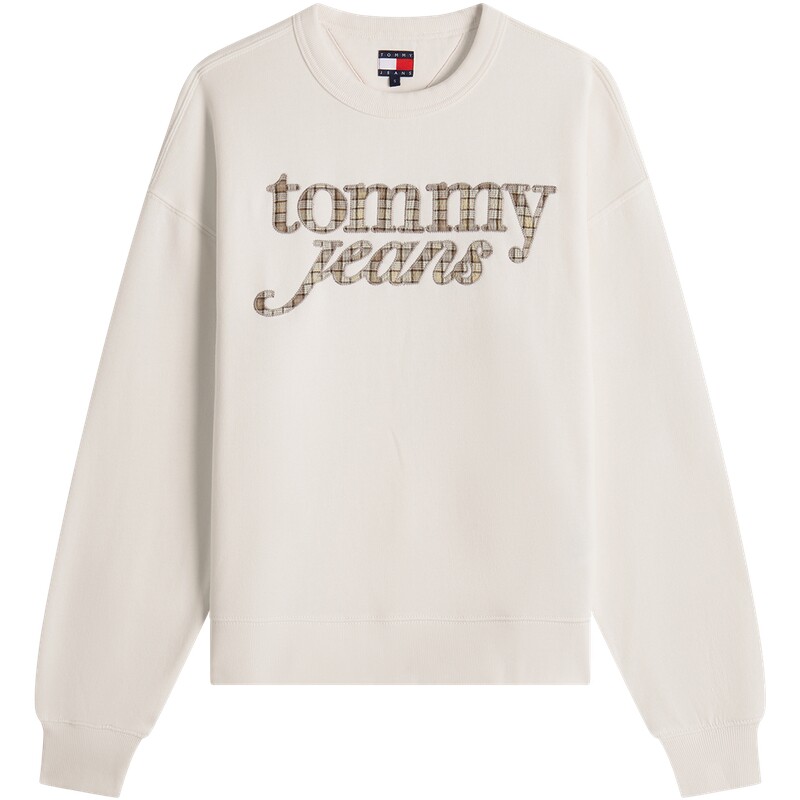 Tommy女装手写字母宽松抓绒卫衣