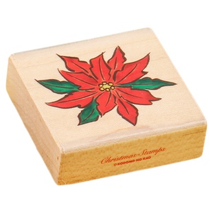 日本 KODOMO NO KAO 童颜花卉百合木制印章手账DIY装饰木头橡皮章