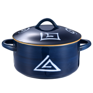 【清仓】日式双耳汤碗泡面碗带盖单个宿舍用学生陶瓷汤盆汤锅家用