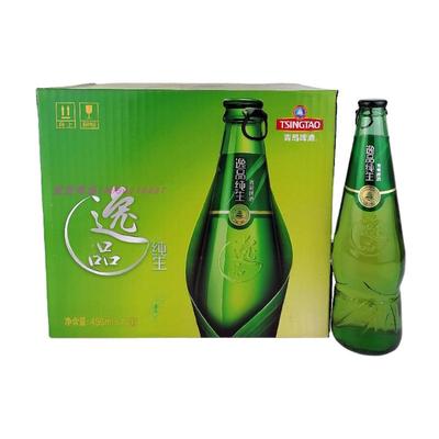 拉环大逸品纯生青岛啤酒450mlX12