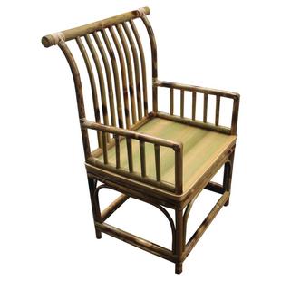 中式竹家具竹椅子禅意休闲靠背椅办公家用阳台竹制茶几老式太师椅