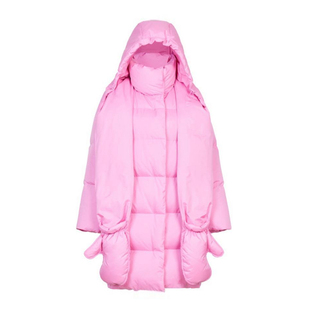 婉甸2025年冬季新品活力粉泡芙中长款女保暖面包羽绒服1244D40SX5