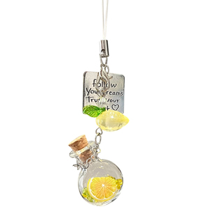 柠檬挂件钥匙扣小清新手作串珠书包背包挂绳百搭相机挂饰手机链女