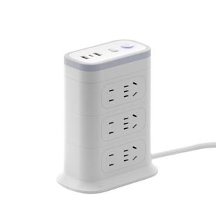 【百亿甄选】立式塔形插座多功能家用面板多孔USB插排插线板夜灯