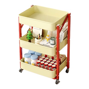 多巴胺多层可移动落地小推车书本置物架带轮收纳架宿舍客厅储物架