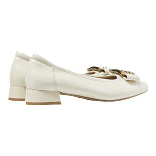 fed粗跟单鞋春季新款女鞋真皮鞋金属扣浅口单鞋女款D1220-YAB379