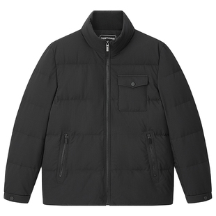 百斯盾官方【白鸭绒】男装羽绒服冬季款保暖舒适复古短款外套