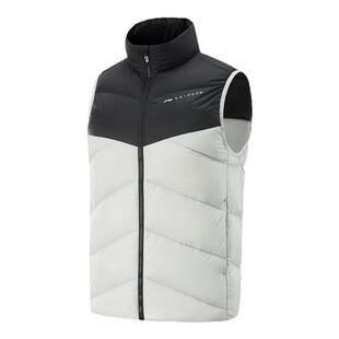 李宁羽绒马甲男款冬季新款上衣保暖舒适鸭绒背心运动休闲马甲坎肩
