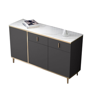 岩板餐边柜家用靠墙茶水柜客厅收纳隔断柜厨房现代简约橱柜储物柜