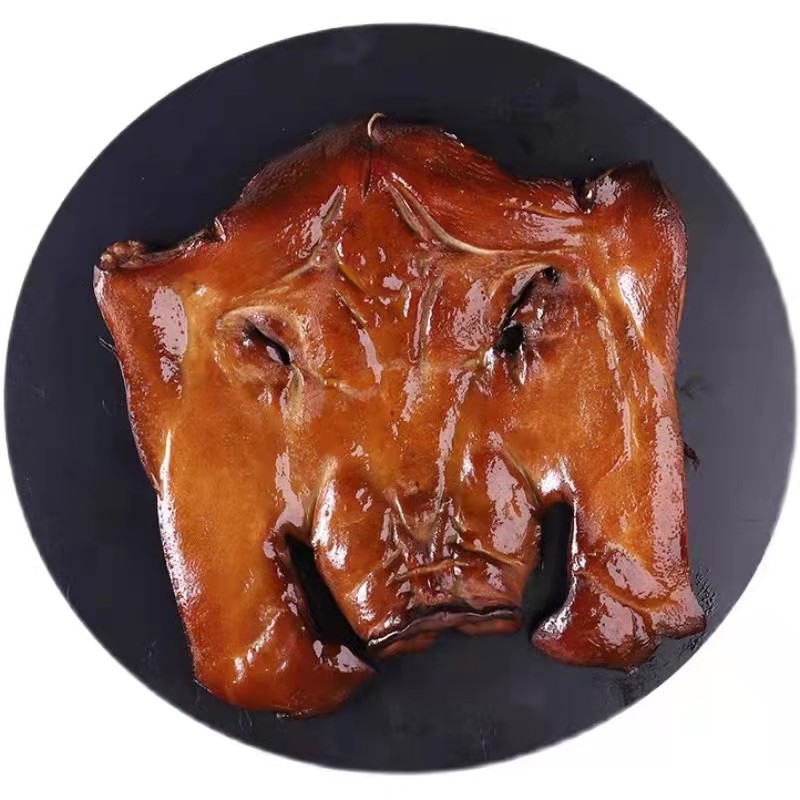 湖南特产农家自制烟熏腊猪脸头皮