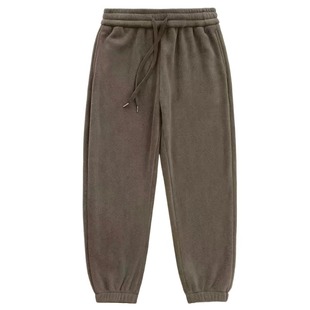 双面摇粒绒裤子男女款加绒加厚宽松大码保暖卫裤运动休闲裤冬季