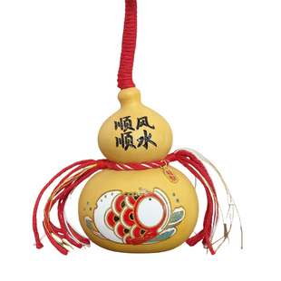 天然葫芦墨刻葫芦国潮手工葫芦挂饰招财风水摆件新年装饰品带配饰