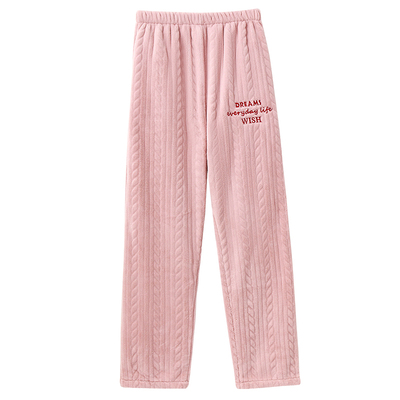 珊瑚绒睡裤冬季女款长裤加厚秋冬