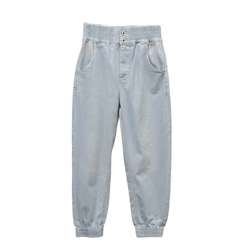 ABLEJEANS高腰浅束脚牛仔九分