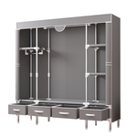 简易衣柜结实耐用布衣柜钢管加粗加固出租房用卧室家用收纳挂柜子