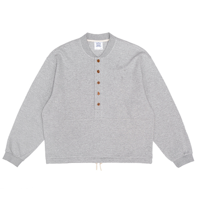 UHUZZ连排扣亨利领套头卫衣秋季