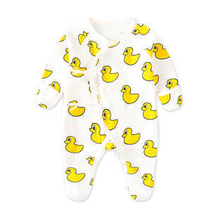 新生婴儿儿衣服52码春季和尚服刚刚出生的宝宝纯棉连体衣连袜带脚